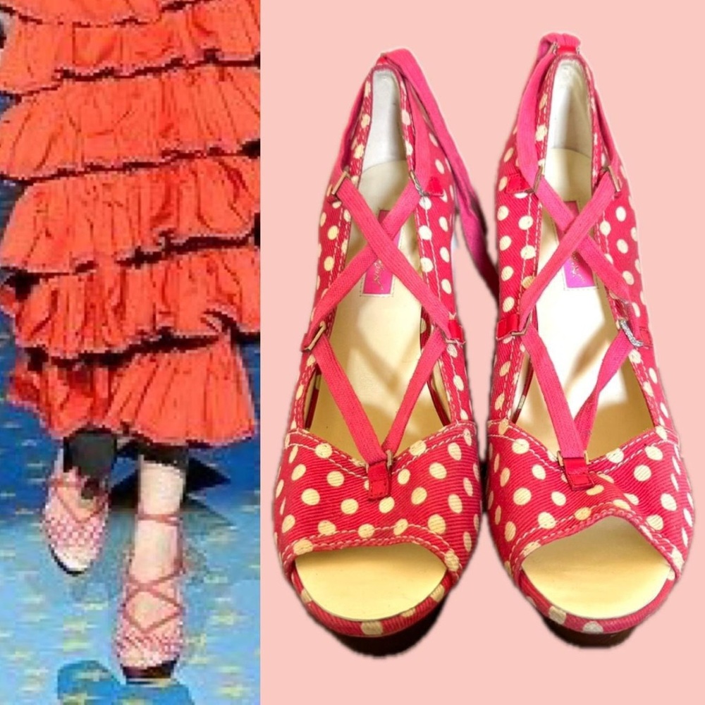 Betsey Johnson Runway S/S 2009 Polka Dot Wooden Heels